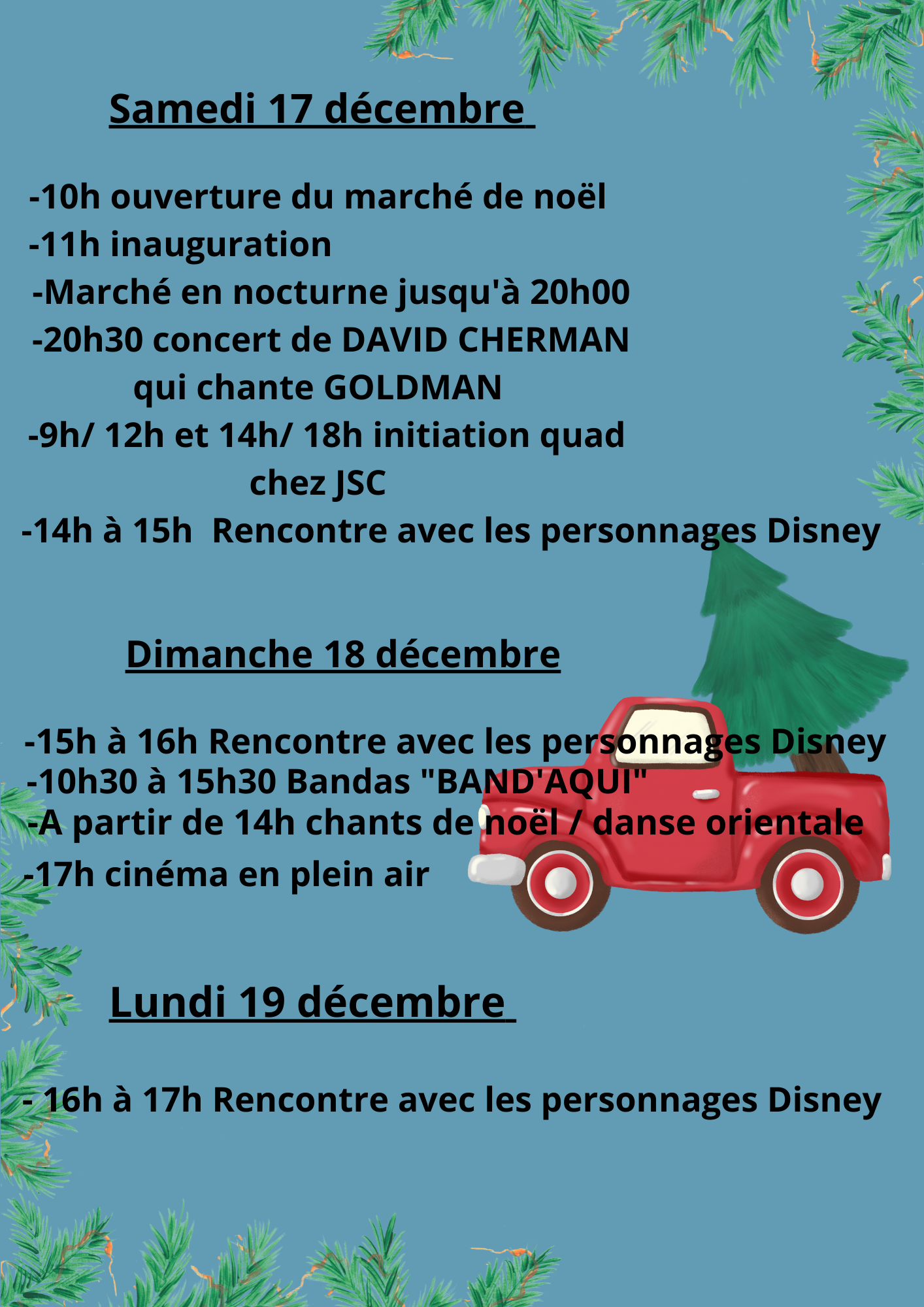 Marché de Noël 2022 - Zone de Belloc - Programme